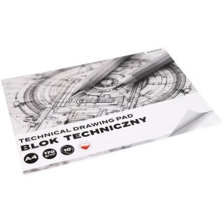 Blok techniczny A4 biały 170g 10k Starpak (588815)
