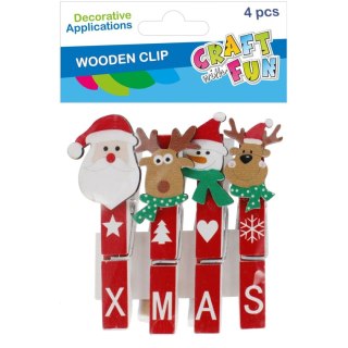 Klamry BN czerwony 4 szt Craft With Fun (545856)