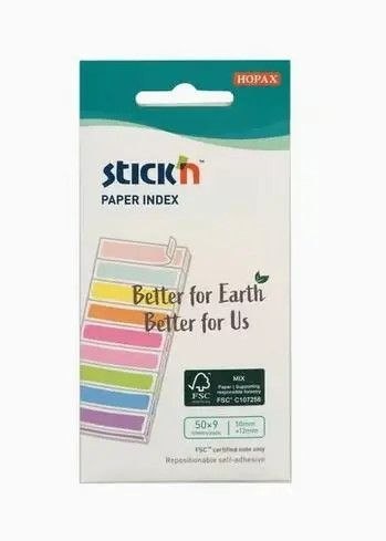 Notes samoprzylepny (karteczki) HOPAX papierowe pastel i neon mix 8 kol mix 450k [mm:] 50x12 Stick'n (21884)