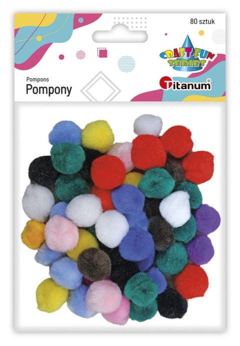 Pompony Craft-Fun Series akrylowe mix 80 szt Titanum (20TH1020-11)