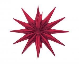 Balon foliowy Gwiazda 3D czerwona, 50x46cm Godan (FG-G3CW)