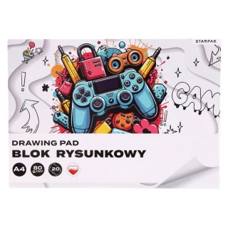 Blok rysunkowy A4 biały 80g 20k Starpak (587738)