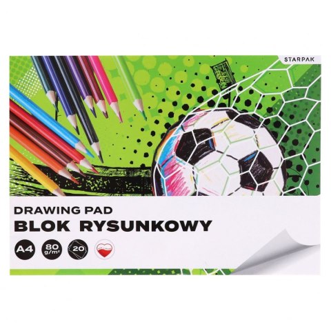 Blok rysunkowy A4 biały 80g 20k Starpak (588810)