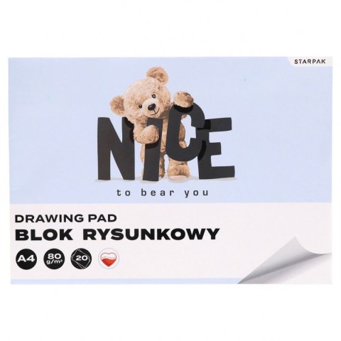 Blok rysunkowy A4 biały 80g 20k Starpak (588811)