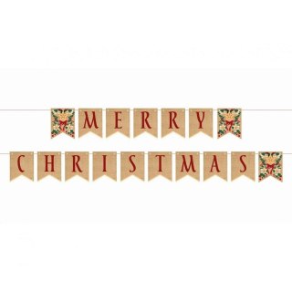 Girlanda Merry Christmas, listki, 10x13 cm, 250 cm Godan (PF-GMCG)