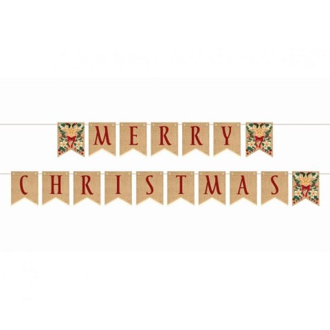 Girlanda Merry Christmas, listki, 10x13 cm, 250 cm Godan (PF-GMCG)