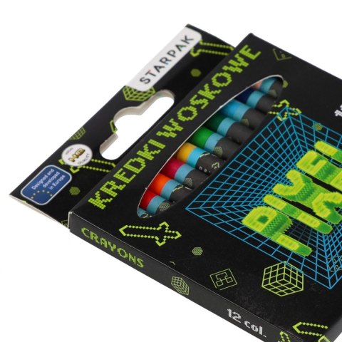 Kredki świecowe Pixel game 12 kol. Mega Creative (580605)