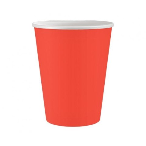 Kubek jednorazowy jednokolorowe, czerwone papier 250ml Godan (PW-KPJC)