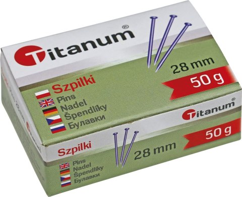 Szpilki 28 mm 50 szt Titanum