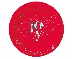 Talerz jednorazowy papierowe Joy, czerwone, 18 cm/ 6 szt. KK papier śr. 180mm 6 szt Godan (PG-TJYC)