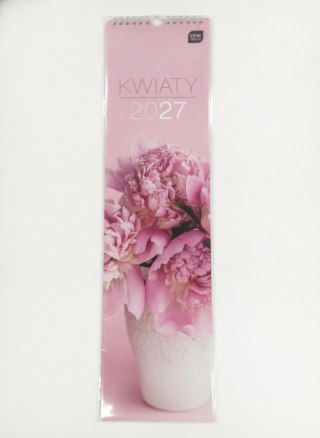 Kalendarz ścienny 12k PASKOWY 135mm x 500mm Interdruk (KWIATY)