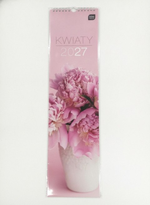Kalendarz ścienny 12k PASKOWY 135mm x 500mm Interdruk (KWIATY)