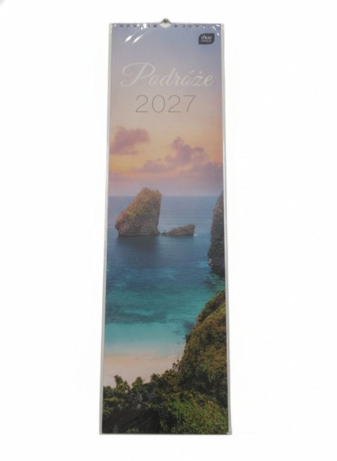 Kalendarz ścienny 12k PASKOWY 135mm x 500mm Interdruk (PODROŻE)
