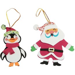 Ozdoba świąteczna Titanum Craft-Fun Series Mikołaj i pingwin do samodzielnego złożenia (20615)