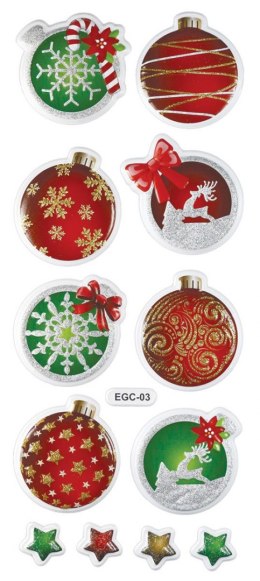 Naklejki świąteczne Titanum Craft-Fun Series Boże Narodzenie Bombki, gwiazdki (EGC-03)