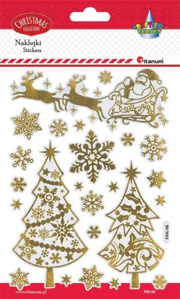 Naklejki świąteczne Titanum Craft-Fun Series Boże Narodzenie - świecące w ciemności Sanie Mikołaja, choinki (FAK-06)