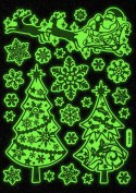 Naklejki świąteczne Craft-Fun Series Boże Narodzenie - świecące w ciemności Sanie Mikołaja, choinki Titanum (FAK-06)